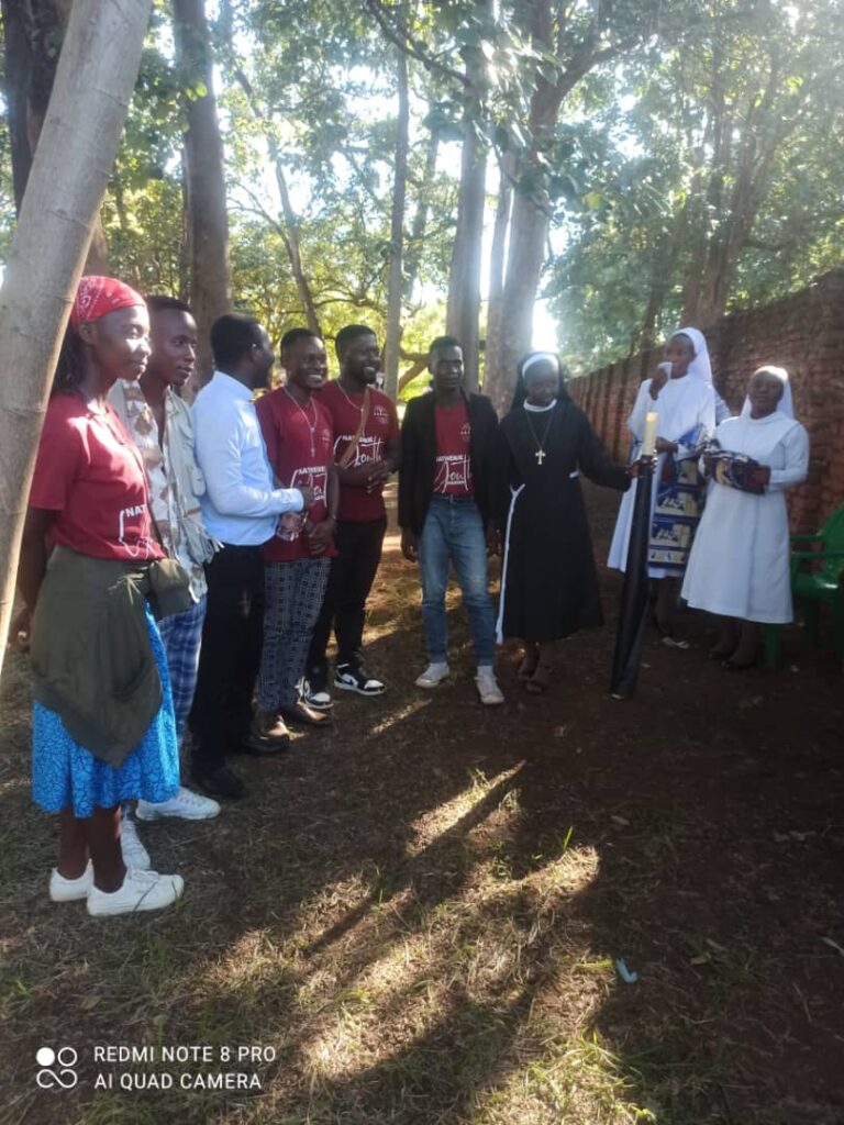 St Kizito Chigoneka Parish youth interact with sisters at Vocations Sunday event in Mlale