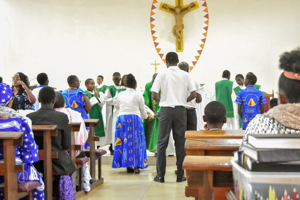 Members presenting altar gifts