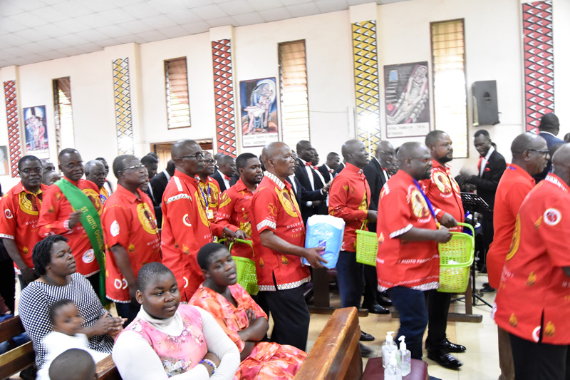 catholic men association present altar gifts