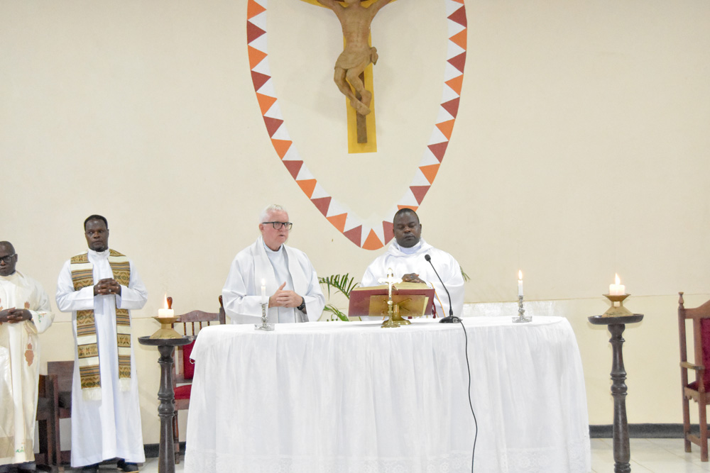 Fr Martin Mulholland and Fr Kennedy Malemia at priests at St Patrick's Day celebration