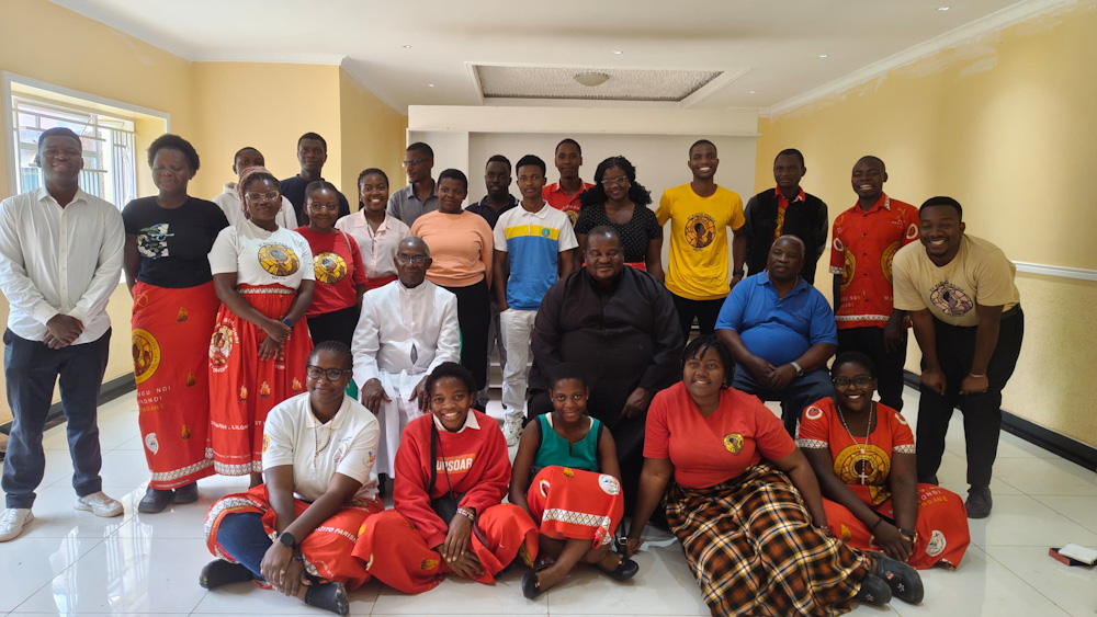 St Kizito Parish Youth cheer retired priests n Likuni