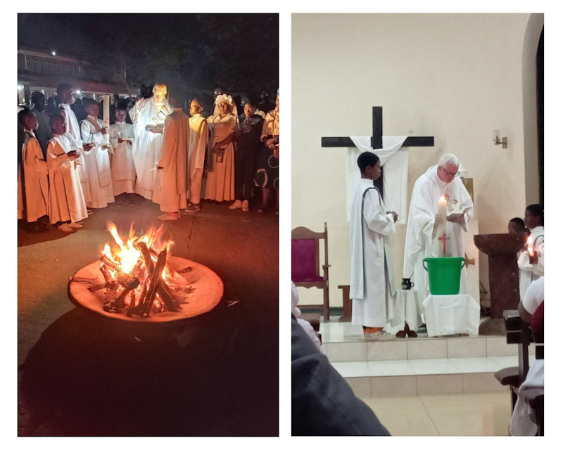 blessing of the fire and processing of the paschal candle